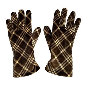 Cejon Brown and Cream Plaid Super Soft and Warm Gloves